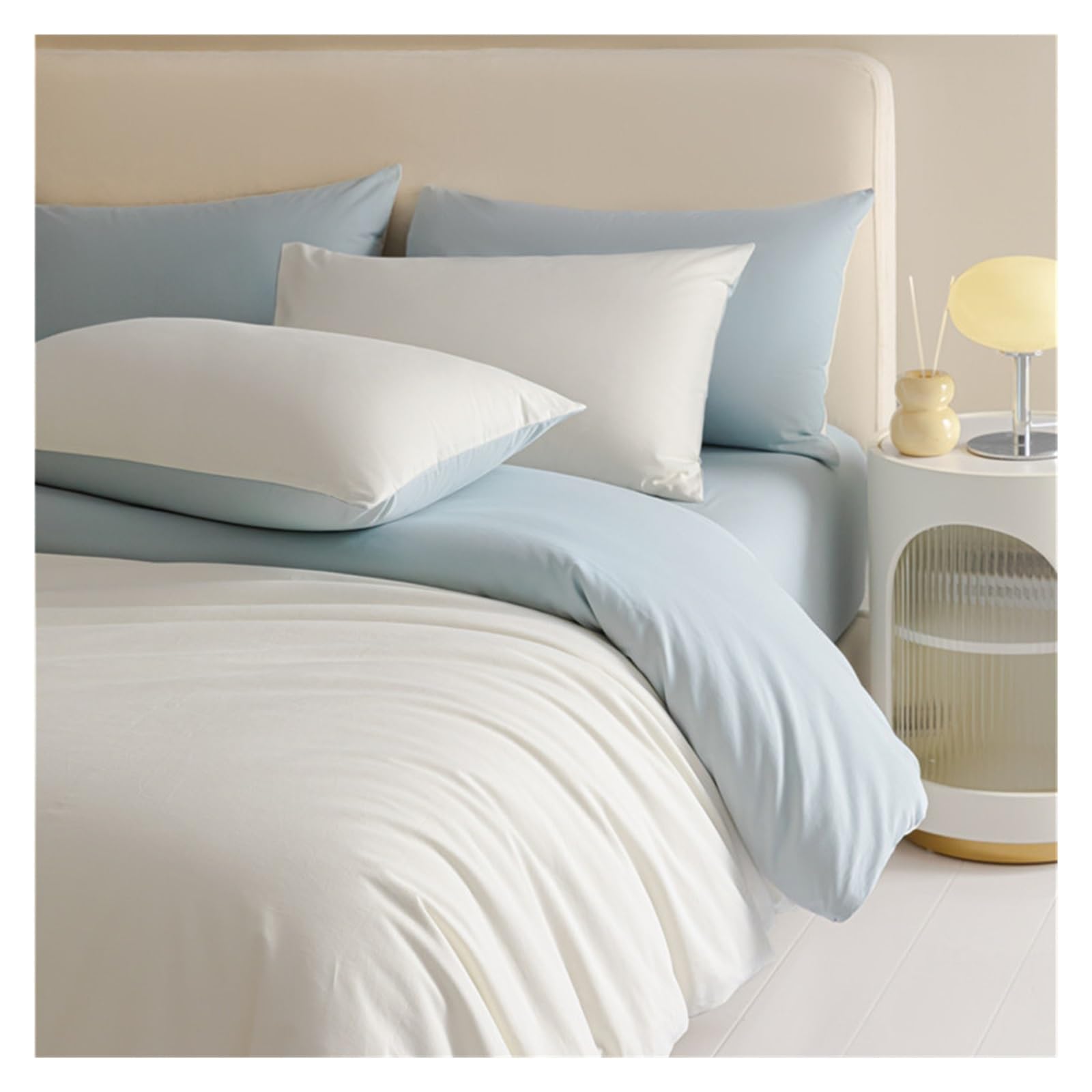 Housse de couette douce 100% coton anti-transpiration pour literie 200x220 cm