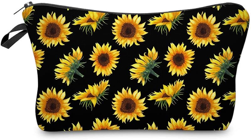 Necessaire de maquiagem Deanfun com estampa floral 52355, fechamento com zíper