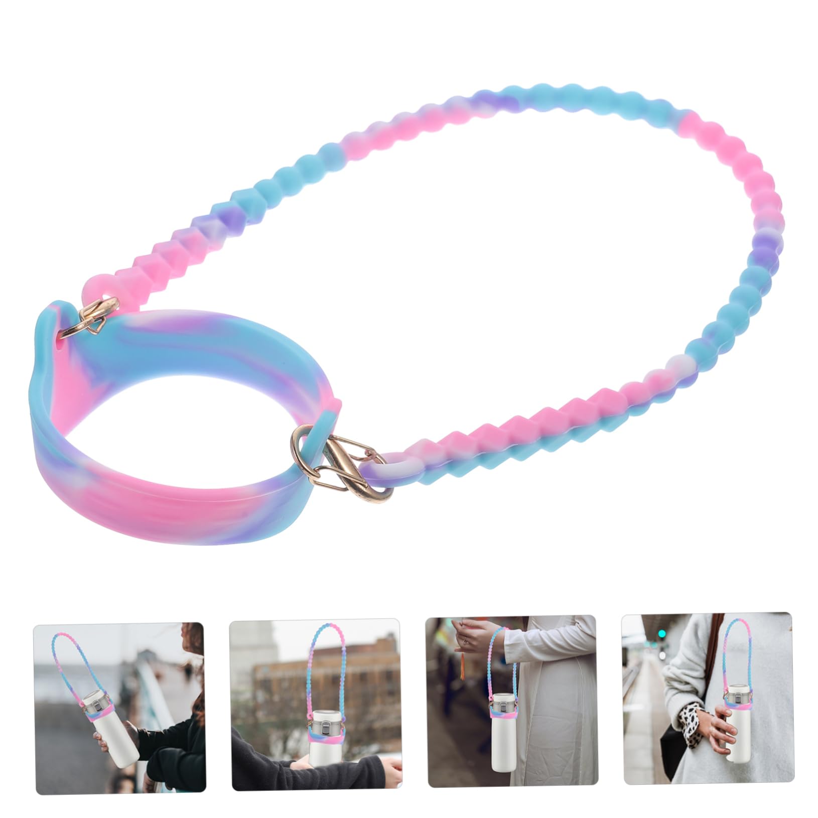 TOYANDONA 5 Sätze Laufgürtel Für Wasserflaschen Rostfrei Flaschenhalterriemen Schlinge Flaschentragegurt Groß Wasserflaschengurt Flaschenträger Lanyard Kieselgel 2 Stücke * 5