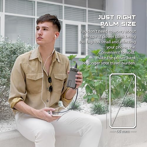 Miniatura 5 de megacom Banco de energía de 37 Wh USB-CX1 y USB-AX2 + cargador Gan tipo C de 30 W paquete