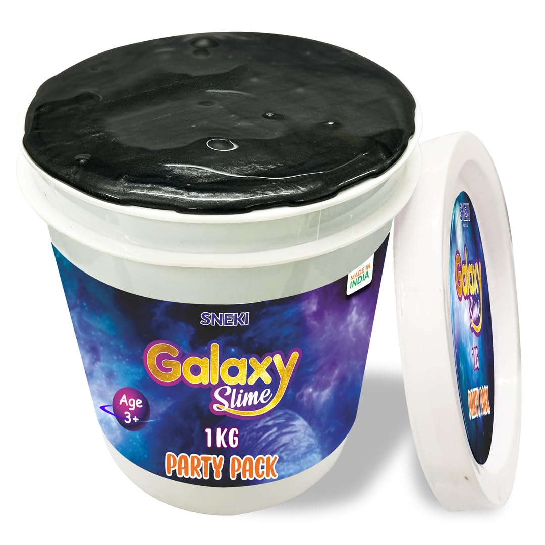 SNEKI (1 Kg) Black Galaxy Slime for Kids DIY Fruit Scented Metallic Magic Toy Slimy Slime Gel Jelly Putty Art Toys Birthday Gift Box for Boys Girls 3 to 10 Years