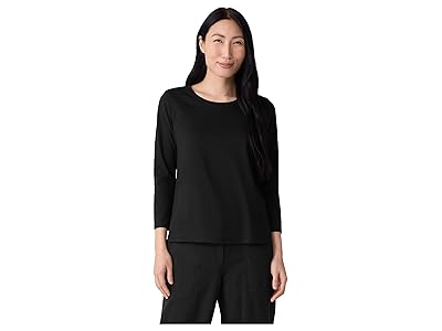 Eileen Fisher Organic Pima Cotton Jersey Round Neck T-Shirts Women