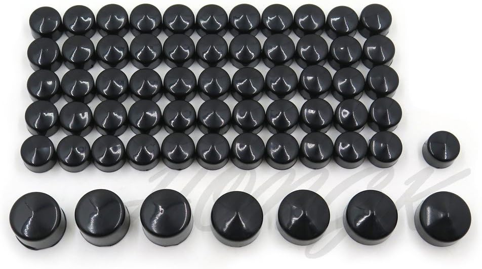 HONGK- 63pcs Black Caps Cover Kit Compatible with 04-15 Sportster Engine & Misc Bolt Nut [B076BHRMYQ]