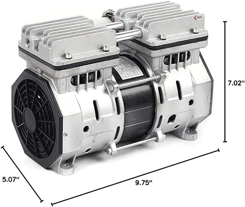 Miniatura 10 de Bomba de compresor de pistón sin aceite de alta presión de 110V 370W Bomba de aire de vacío de alto flujo Cilindro doble 1400RPM 8Bar