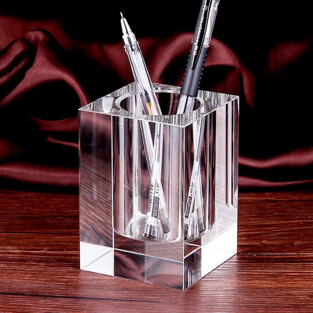 Kristallglas Stift Halter Desktop Organizer Kreative Aufbewahrungsbox Stift Container Home Schule Büro Schreibwaren Liefert (Color : Clear, Size : 6cm)