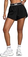 BRXL Women's Dolphin 2" Athletic Shorts - High Waist Split Quick Dry Running Gym Workout with Hidden Zip Pocket