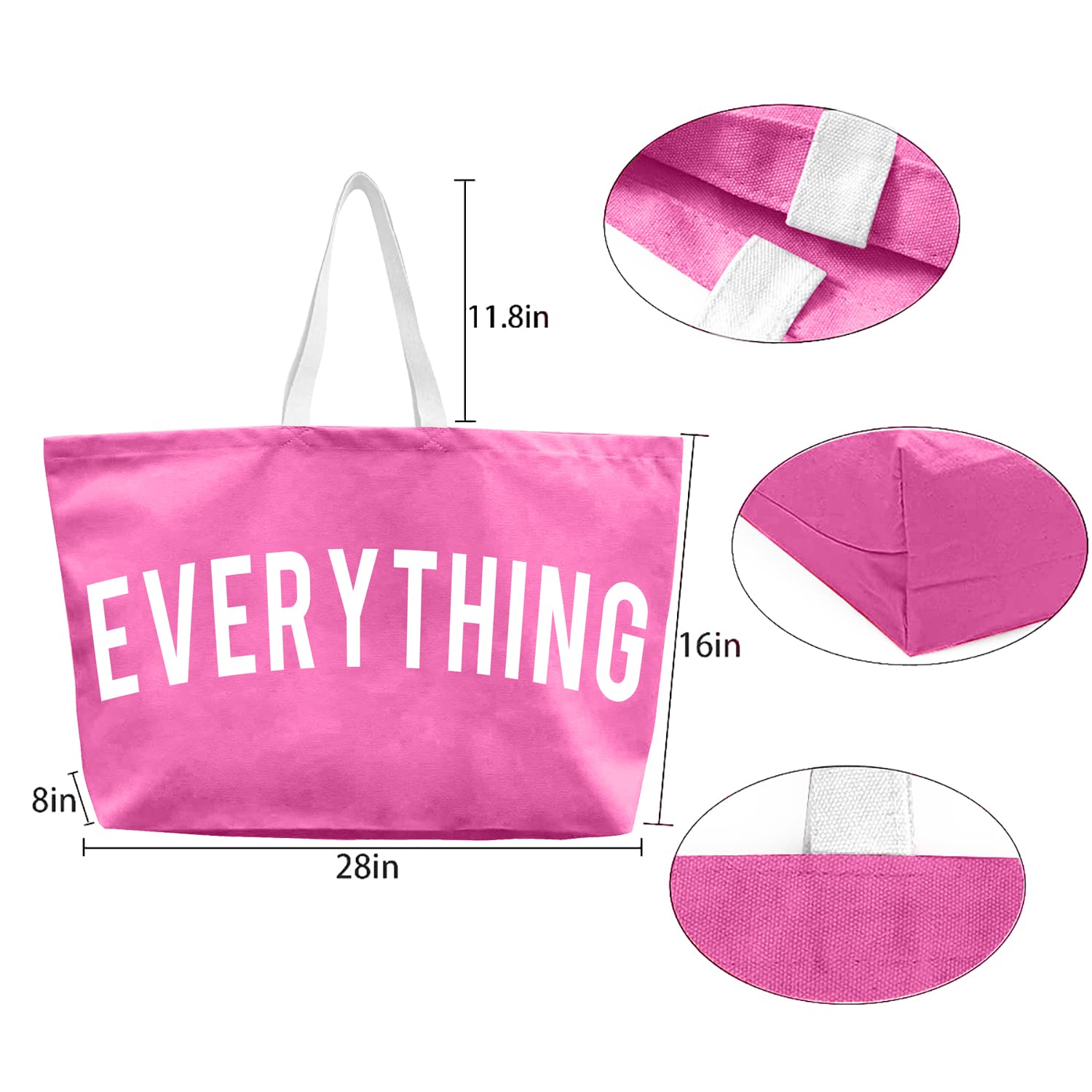 LLYLIU Canvas Tote Bag - Extra Large Shopping Beach Totes Bags Reusable Big Grocery Bag 28