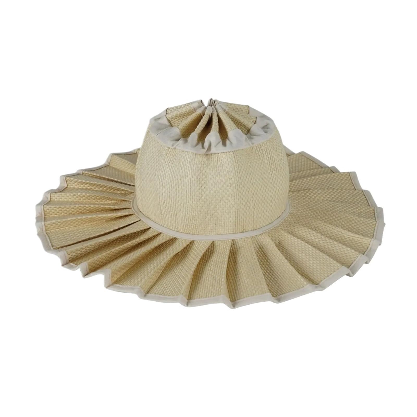 Chapeau de paille pour femmes grand bord été chapeau de soleil en paille pliable