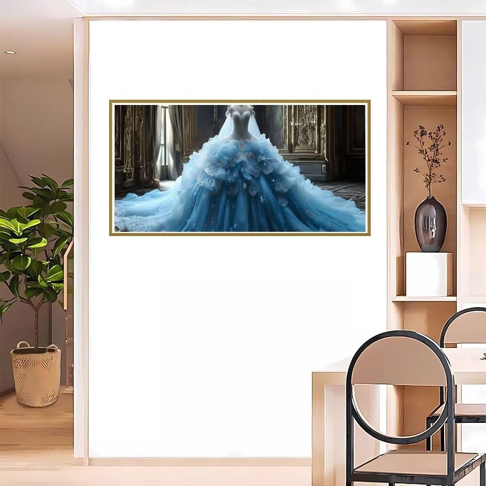 5D DIY Diamond Painting Kit Completo, Abito da sposa Diamantini Strass Ricamo a Punto per Adulti Bambini Decorazione Casa,Kit per Pittura Diamante Mosaico Fai Da Te, per Decorazioni Casa 60x150cm S210