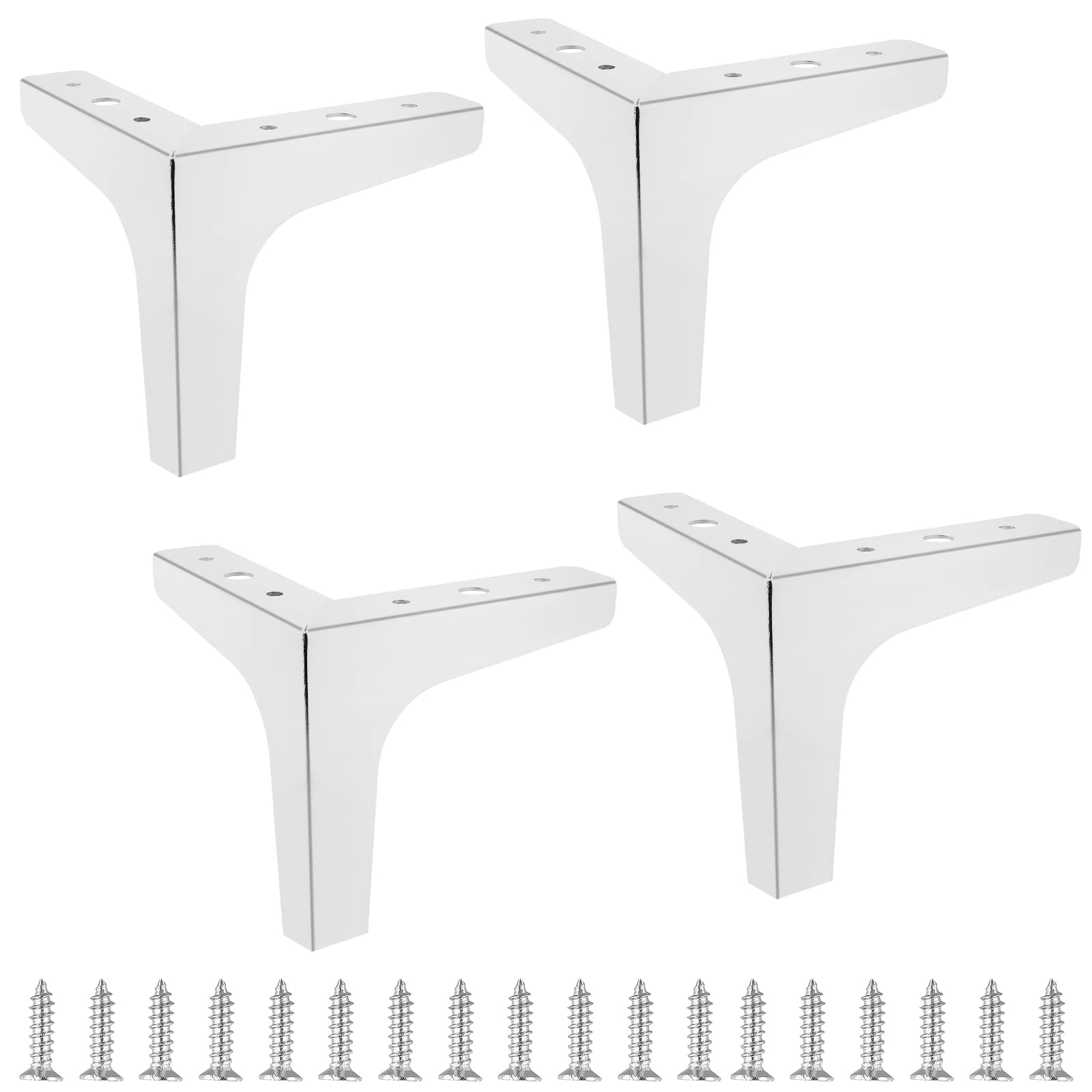 Bivethoi 6 Inch Furniture Legs Set of 4, Chrome Table Legs, Metal Triangle Furniture Legs DIY Replacement Legs for Ottoman Couch Cabinet Cupboard