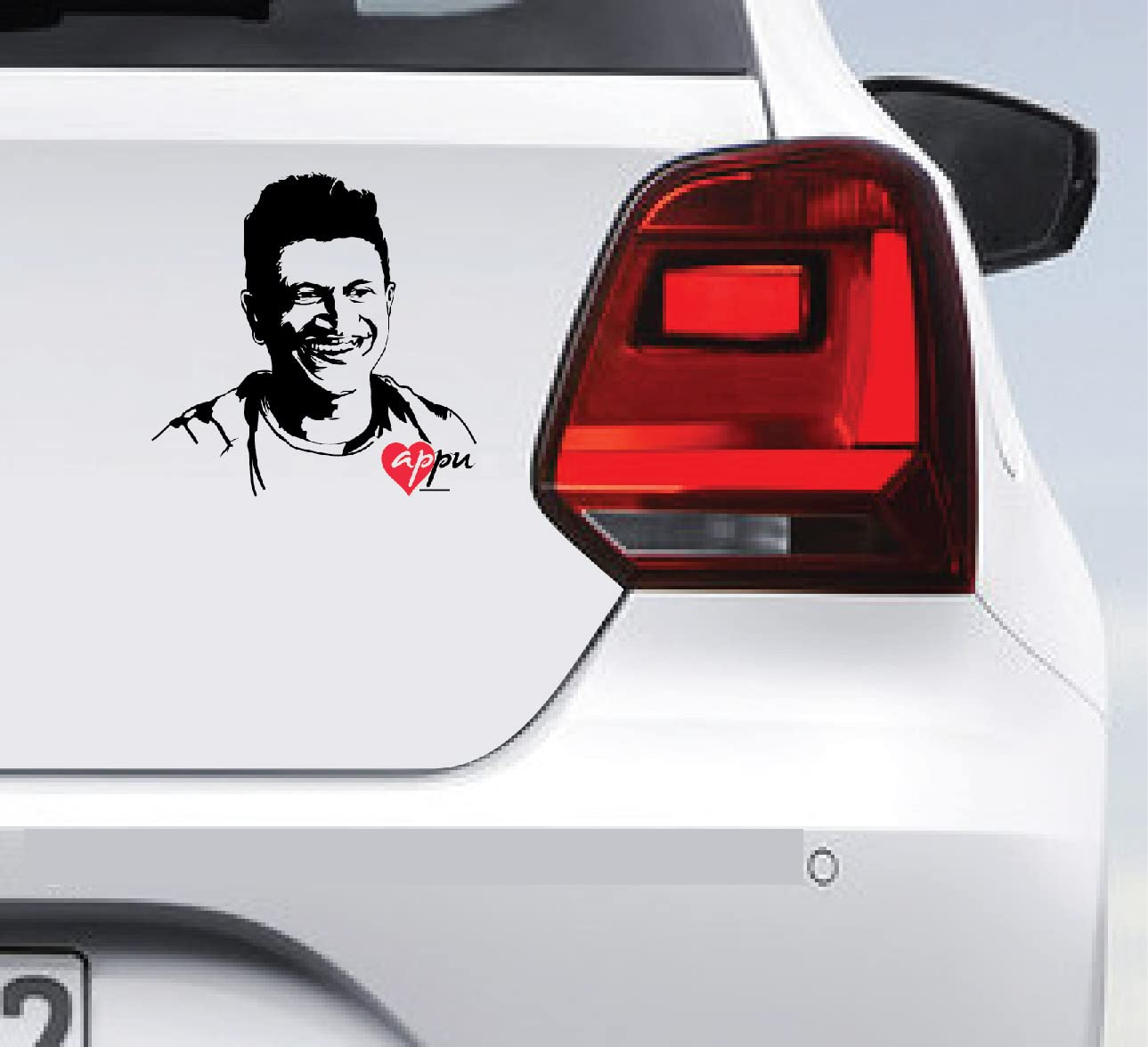 PEACOCKRIDE Puneeth Rajkumar I Kannada Cinema I Car Bumper Decal (PVC Vinyl)