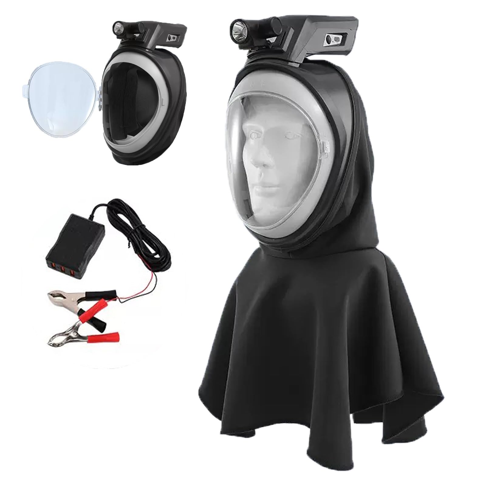 Campana de Arenado, Campana de Arenado con ventilación eléctrica, Gorra Protectora antivaho y Antipolvo, Visera for renovación del hogar, rectificado Industrial, Cosecha agrícola.