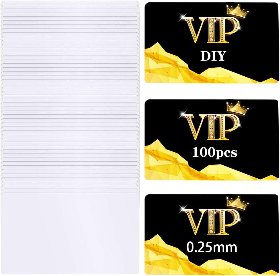 100PCS Sublimation Business Cards Blanks, Double Sided White Aluminum Name Card for Printing Vibrant Colors 3.4 x 2.1 x 0.01 Inch