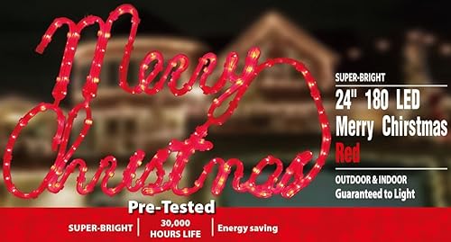 Miniatura 10 de LAMPHOME Letrero de Navidad iluminado de 17.7 pulgadas, decoración de silueta de ventana de feliz Navidad (17.7 pulgadas)