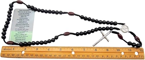 Westmon Works Rosario de fútbol con encanto de San Sebastián y tarjeta de oración Catholic Sports Expressions Rosarios Series, Madera, No es una