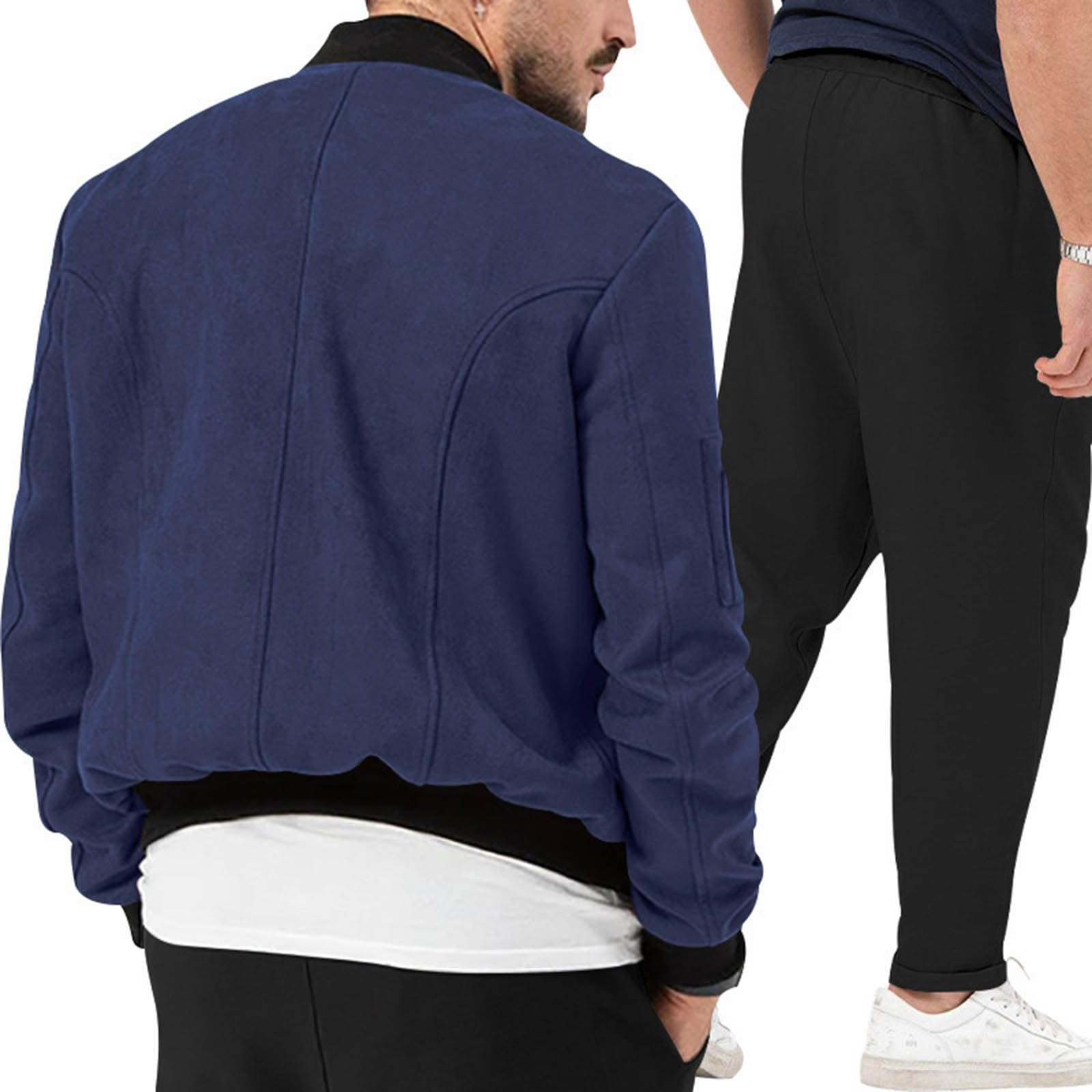 Trajes de mascarada para hombre y hombre, otoño e invierno, casual, a la moda, con personalidad, chaqueta de manga larga, traje de pantalón a rayas de tiza