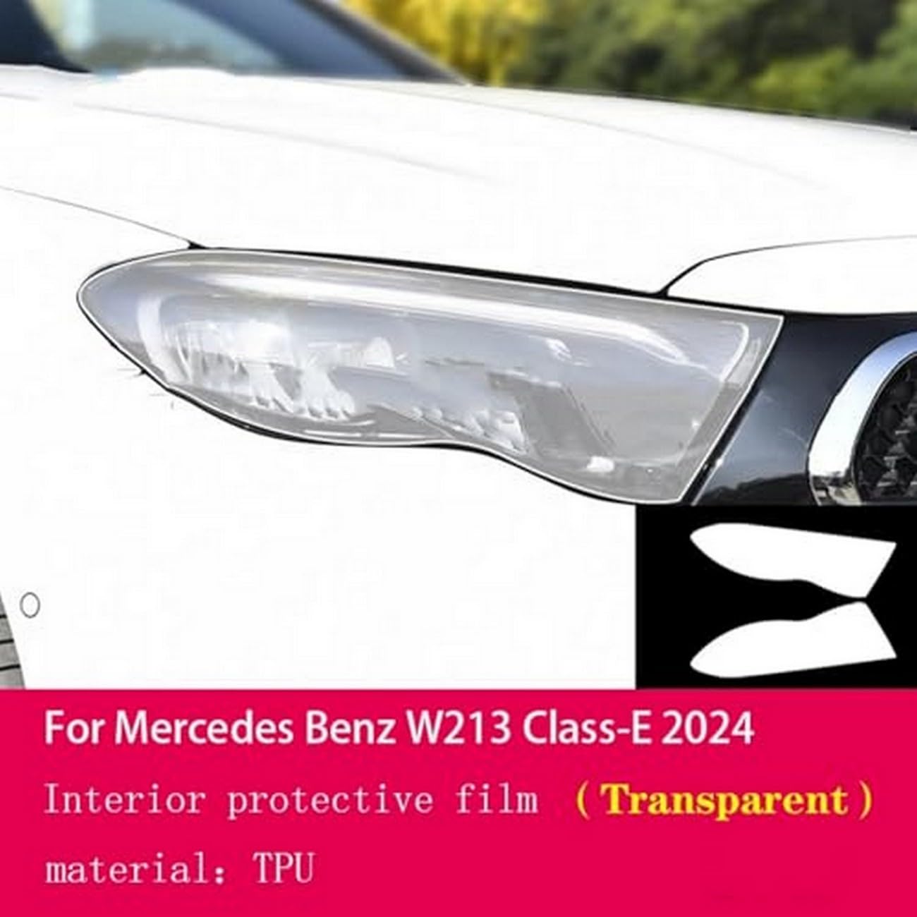 Zewnętrzny reflektor samochodowy odporny na zarysowania folia ochronna TPU, do Mercedes Benz W213 Class-E 2024-25