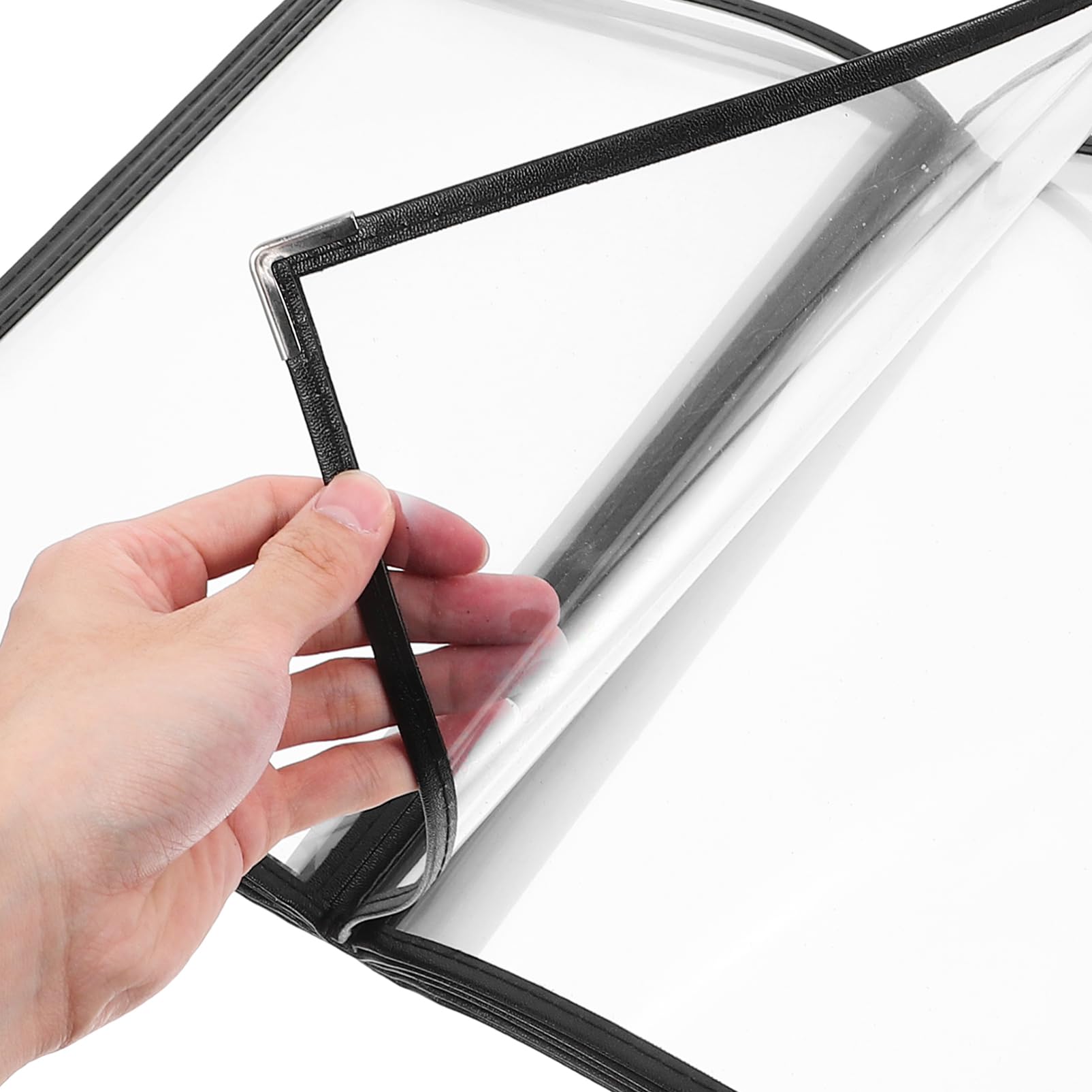 Portamenús de Pvc con 12 Lados, Funda Protectora para Restaurante | 12 Páginas, Diseño de Esquinas, para Cafeterías y Bares, Cubiertas Transparentes de Repuesto