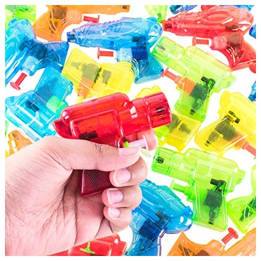 Super Z Outlet Mini Colorful Squirt Water Guns Plastic Blasters for Kids Birthday Party Favors, Pool Beach Toys, Hot Summer Classic Water Games (30 Pack)