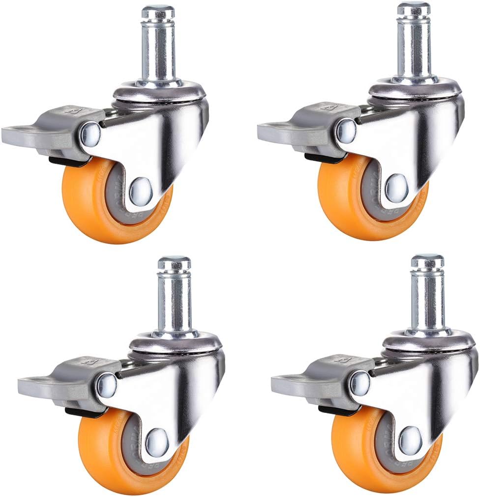 Nylon casters, replacement casters, furniture rotating casters, 4 office chair casters, crib moving casters, nylon casters, replacement furniture rotating casters, trolley wheel casters(Brake,50mm/2in