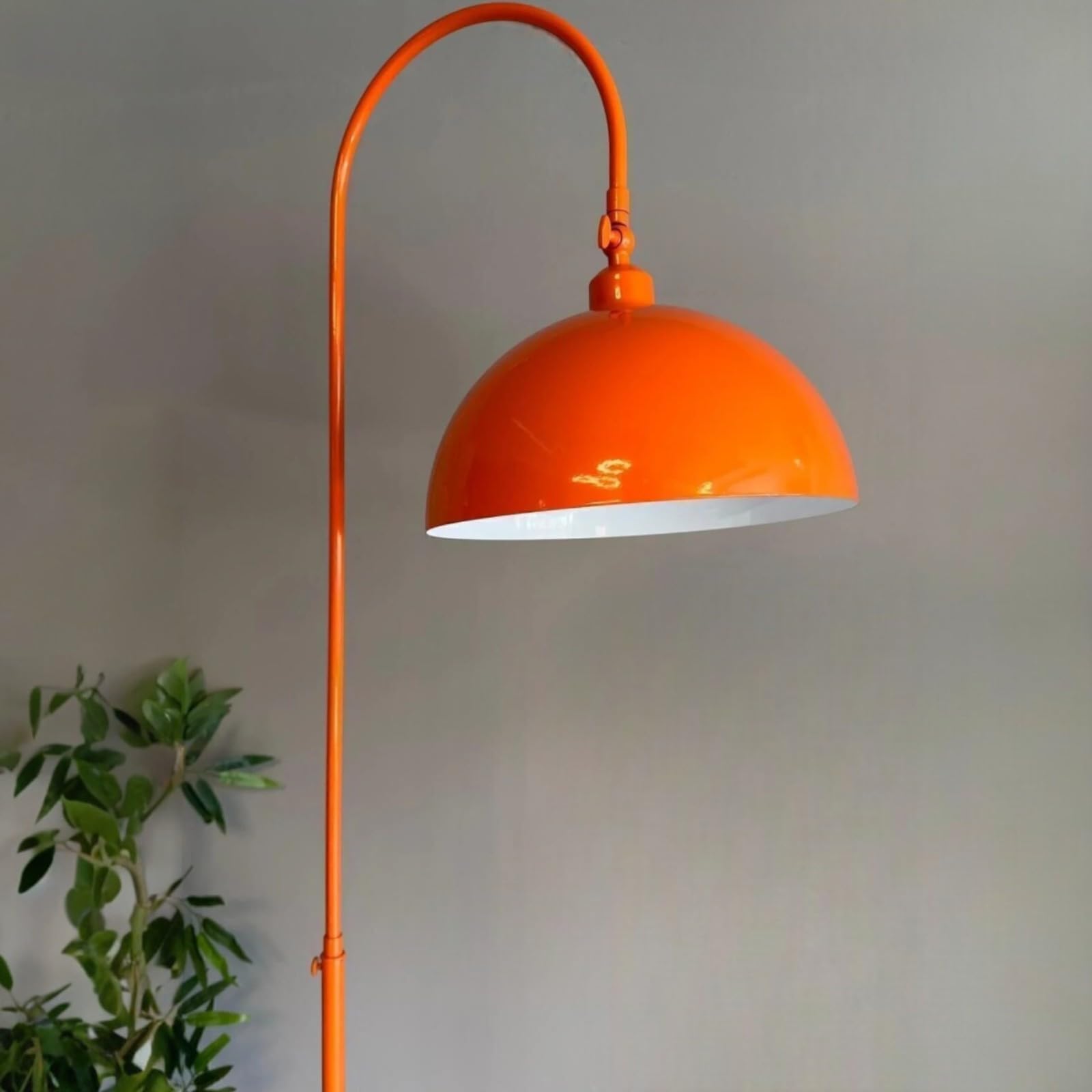 bamyum Gorkiede - de metal, moderna para dormitorio, salón, habitación infantil con casquillo E27, 30 cm de ancho, pantalla ajustable, Lámpara de pie, Naranja