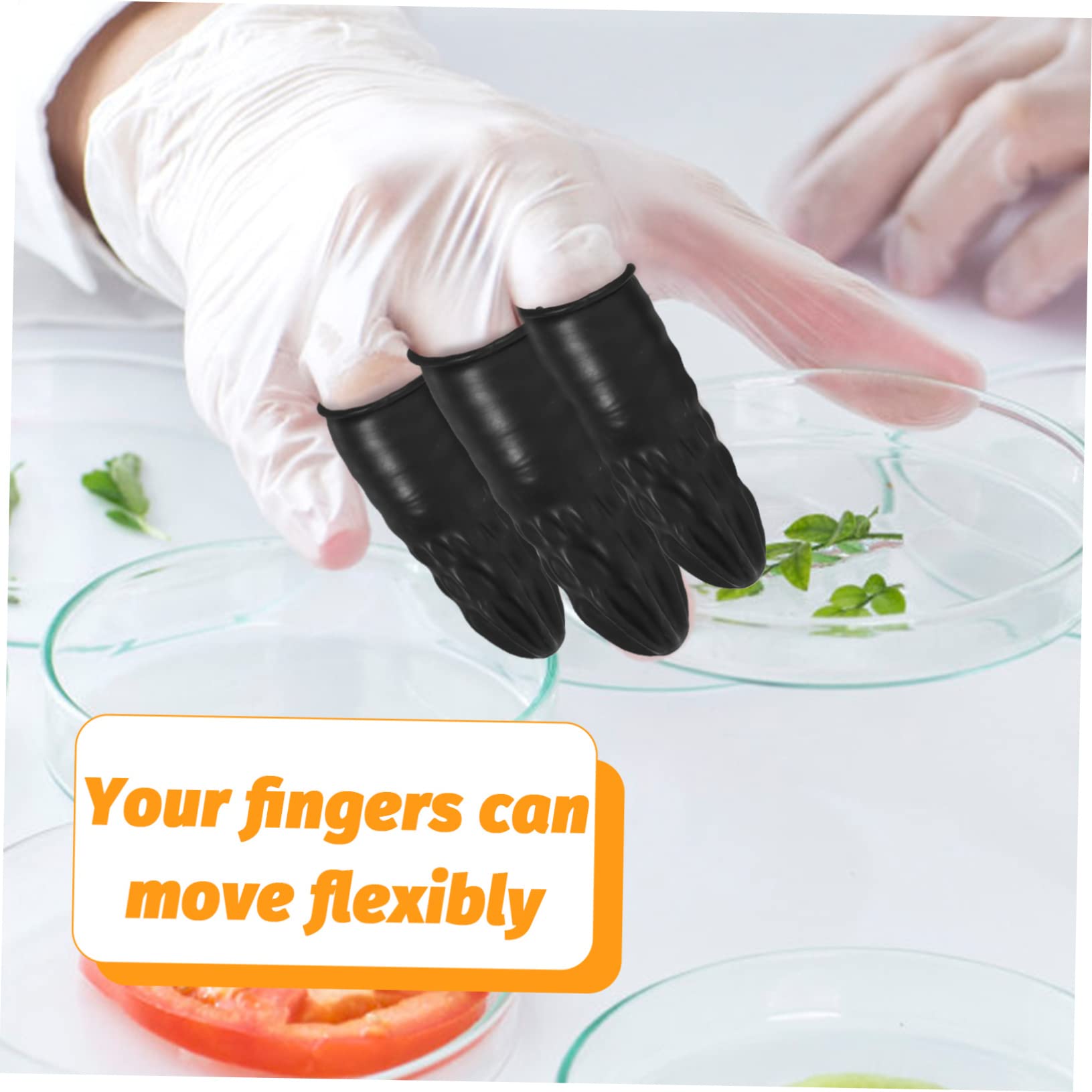 FRCOLOR 3sets Elastic Finger Protectors Anti-Static Rubber Thumb Covers for Technicians Painters Artists Electronics Daily Use 200pcs*3