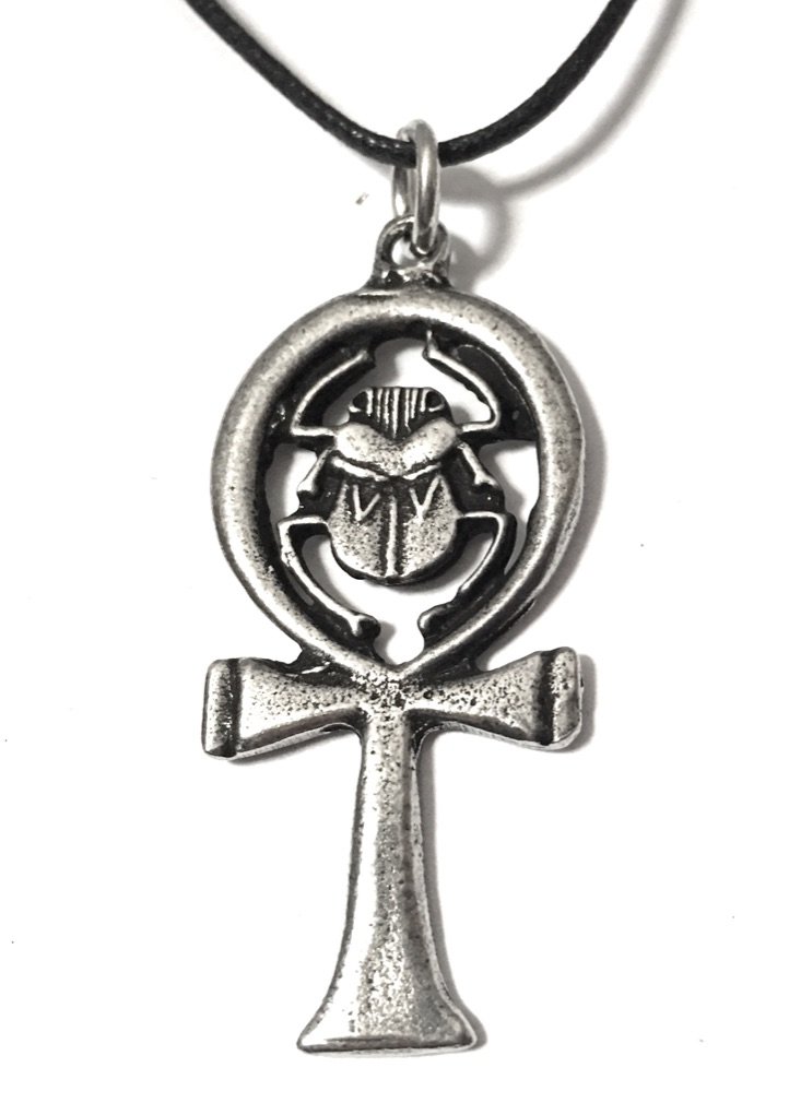 Amazon.com: Ankh with Scarab Beetle Unisex Pewter Pendant Charm