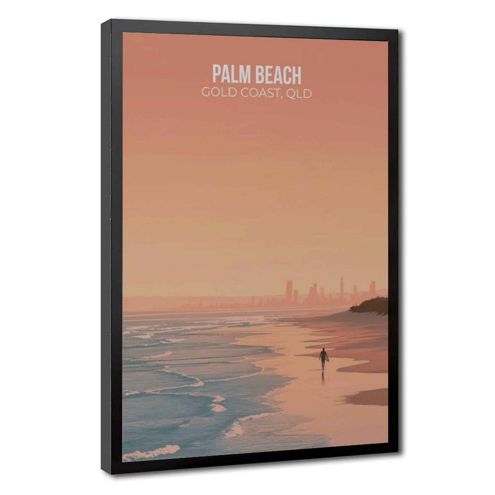 Palm Beach, Gold Coast, Queensland, poster su tela da parete, decorazione artistica da parete per soggiorno e camera da letto, 30,5 cm di lunghezza x 45,7 cm di larghezza