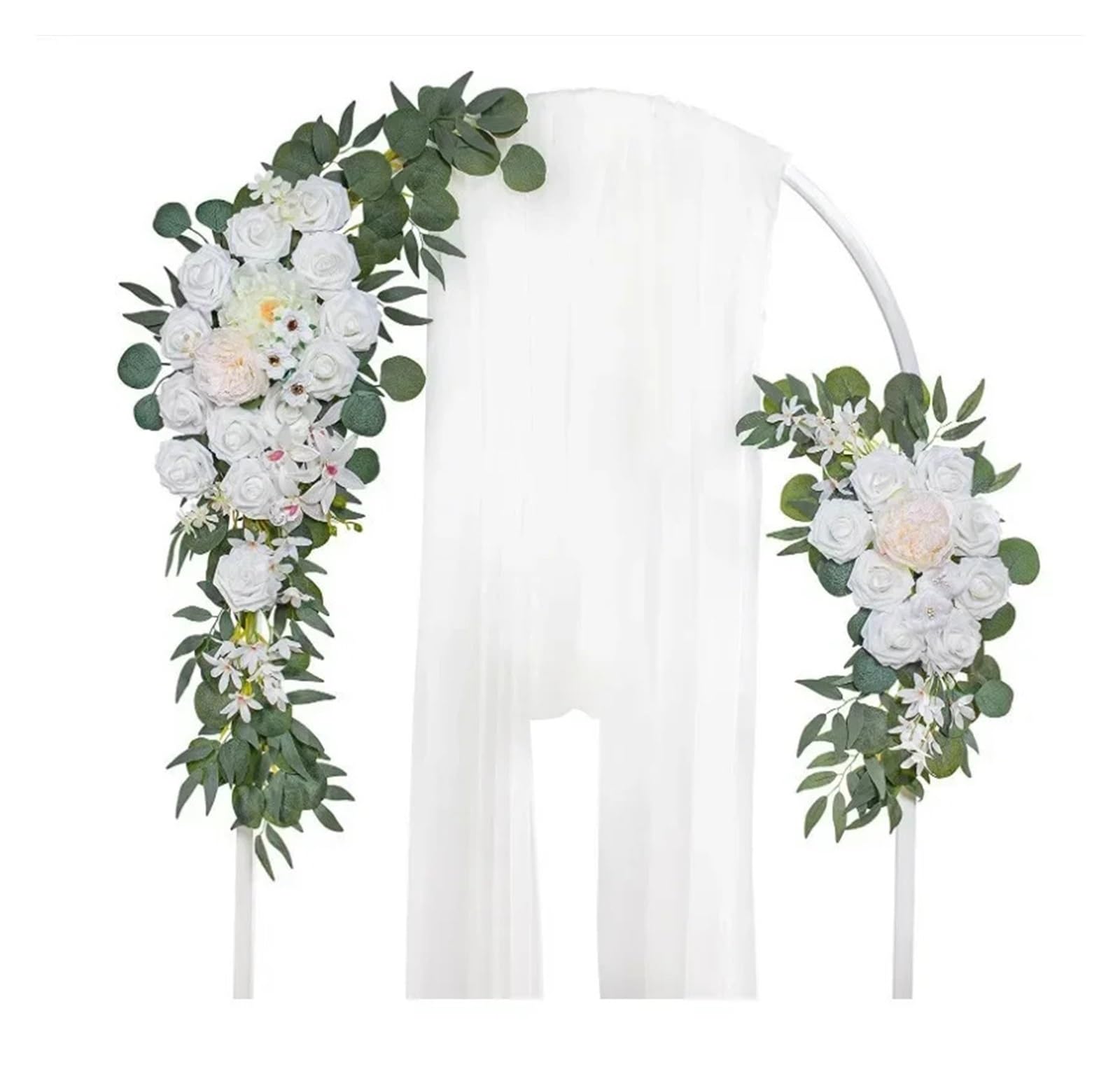 Künstliche Blumenranken 2-teiliges Künstliches Hochzeitsbogen-Blumen-Set, Hochzeitsblumen, Girlanden Frühling(Blue)