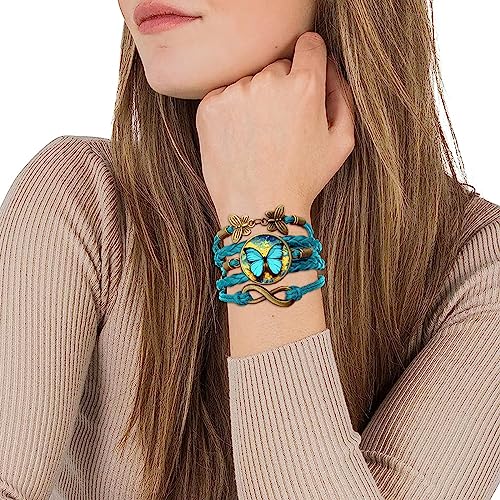 Image of Boho Sunflower Gifts Sunflower Leather Bohemian Bracelet Birthday Gifts for Women Teens Granddaughter Wife Daughter Mom Friendship Bracelets for Her