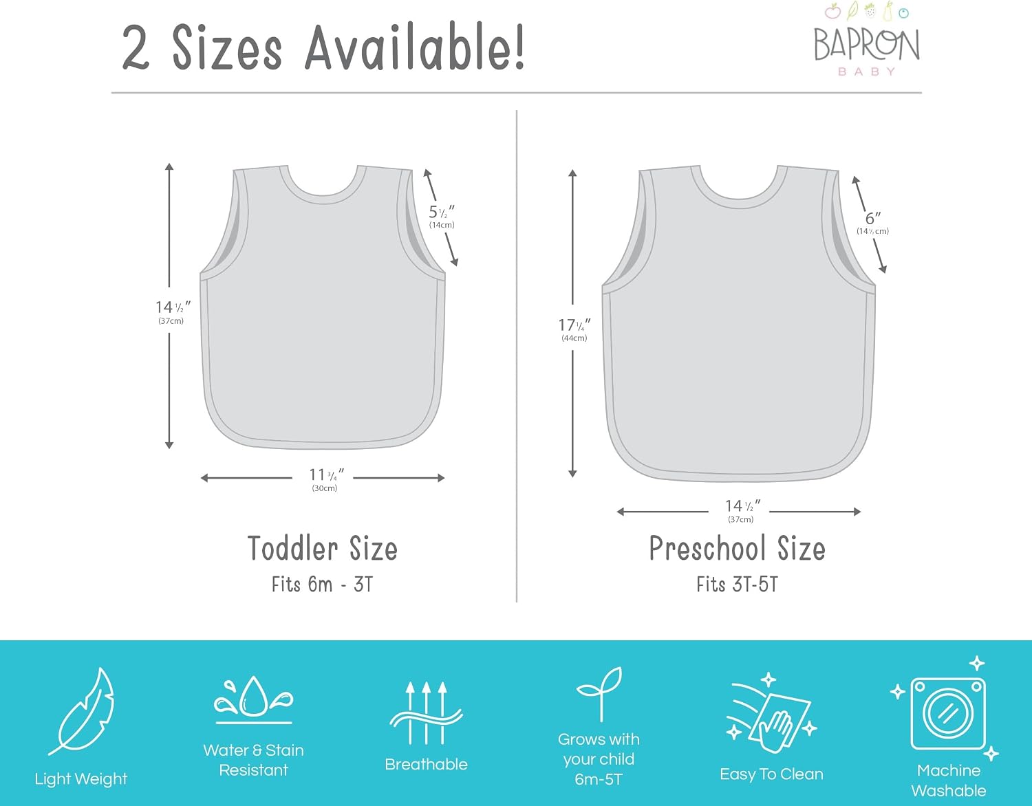 BapronBaby Desert Kitty Bapron Bundle - Bapron (Sz Baby/Toddler 6m-3T) + Desert Floral + Fresh Lemon + Kitty - Soft Waterproof Stain Resistant Bib - Machine Washable image 4