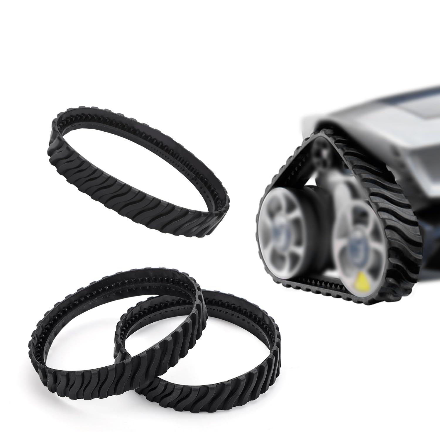 Gosknor Lot de 4 Chenilles Rechange pour Nettoyeur Piscine de Zodiac MX6 MX8 Elite, R0526100 Courroies en Caoutchouc Robustes pour Pneus Piscine