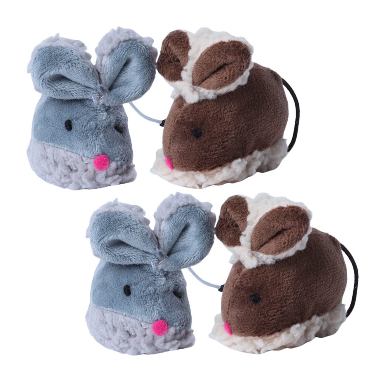 GALPADA 4pcs Interactive Cat Teething Cute Mouse Shape for Indoor Cats Lightweight Entertaining Present for
