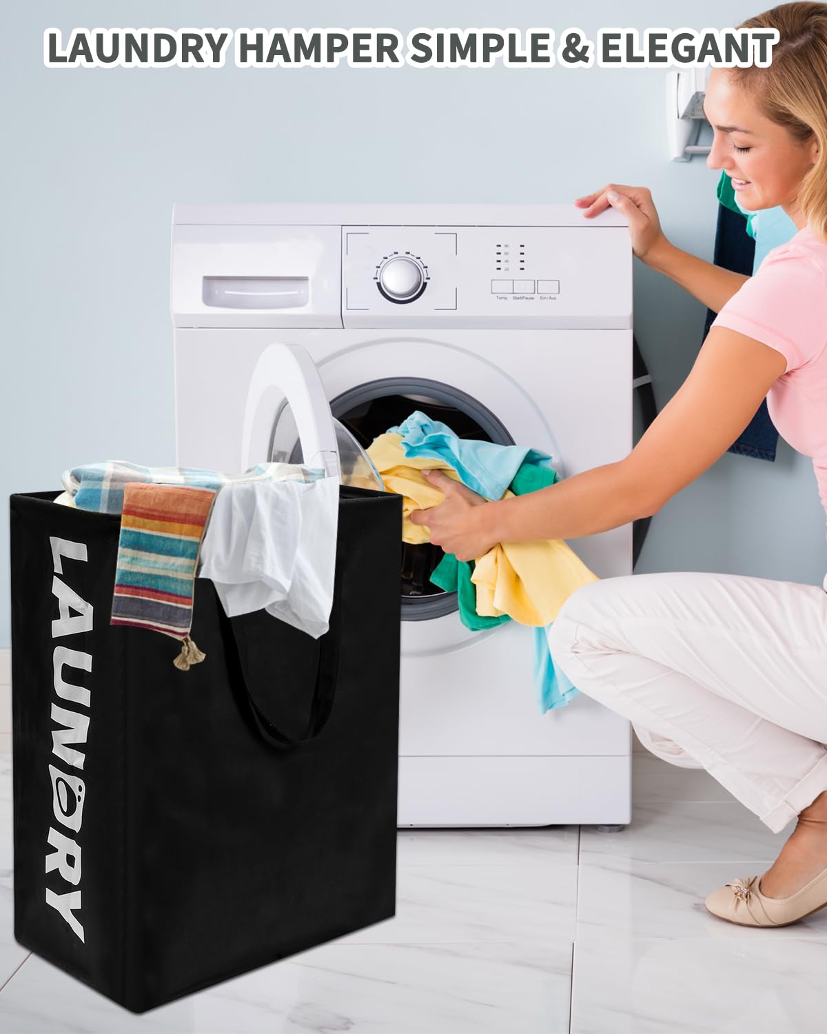 5Five Flexibele wasmand/opbergmand - wit - 75 liter | Leen Bakker