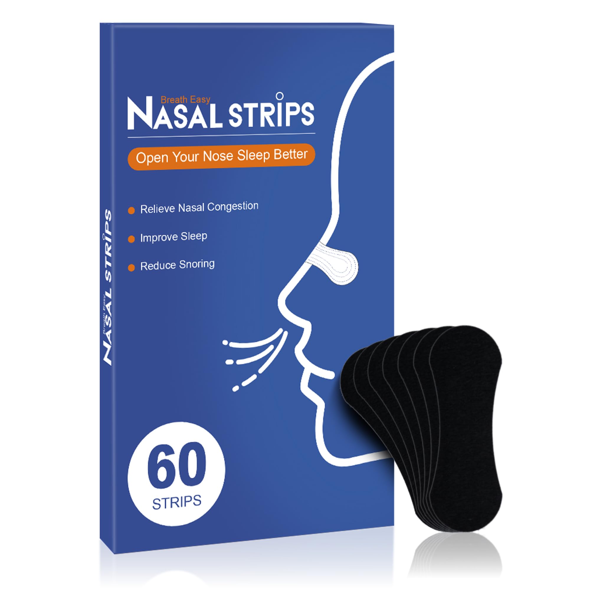 60Pcs Nasal Strips for Snoring Nose Strips for Breathing Snore Strips for Men Women Helps Reduce Snoring Improves