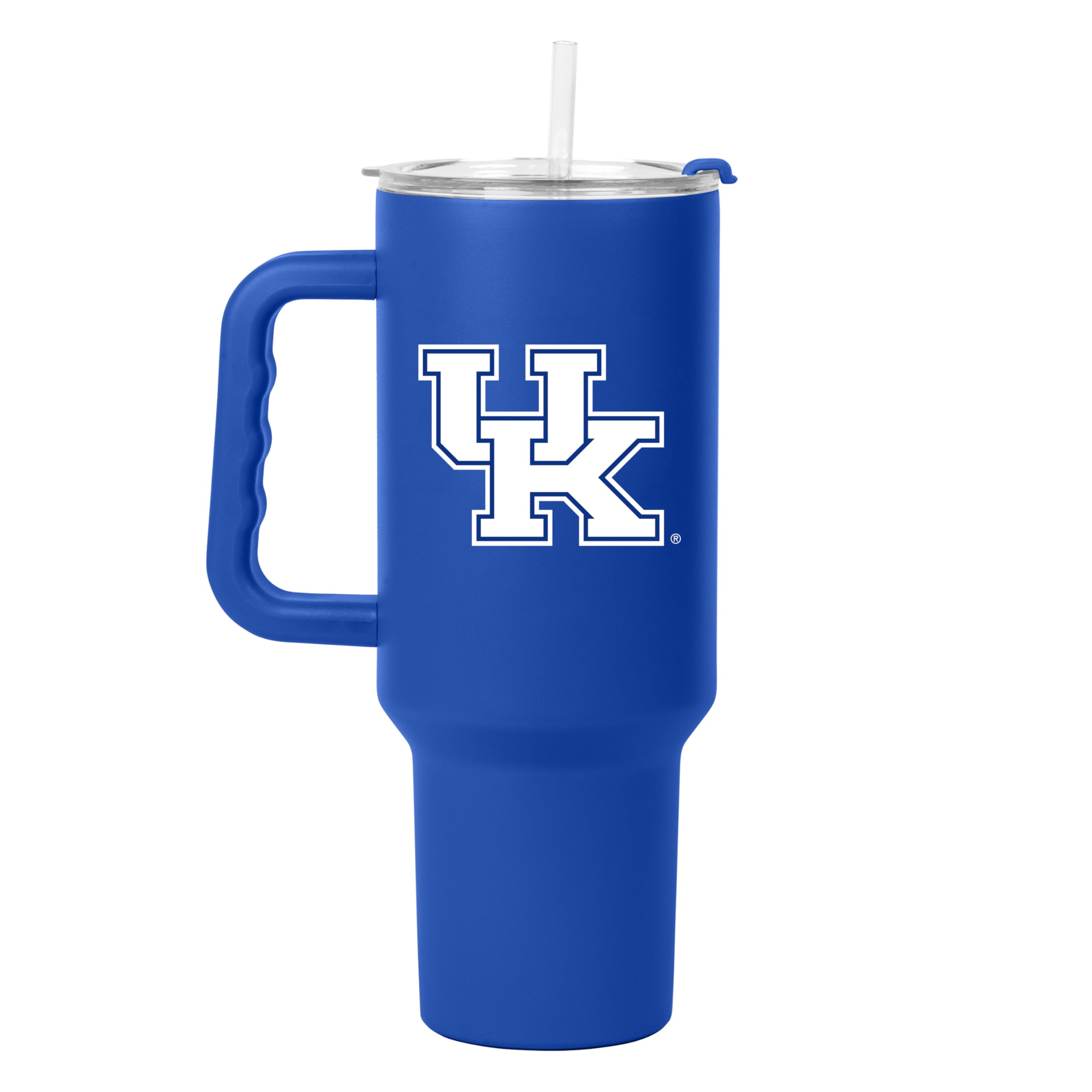 Logo Brands NCAA 40 oz Tumbler with Handle -Stainless Steel Insulated Travel Tumbler with Straw Lid – Powder Coated, Leak-Resistant, Keeps Drinks Hot/Cold – Great for Tailgating, or Everyday Use