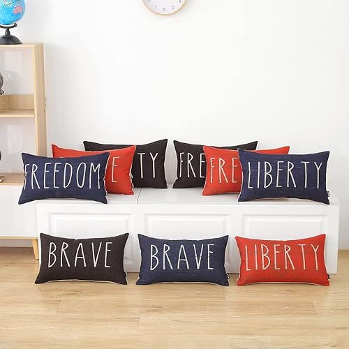 Miniatura 3 de TRENDIN PL872TR - Funda de almohada patriótica de 12 x 20 pulgadas, letrero americano, decoración del 4 de julio, decoración rústica del hogar,