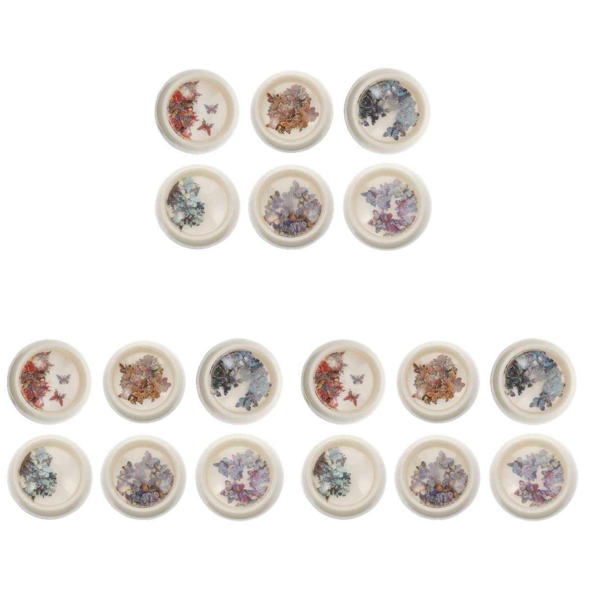 LALAFINA 18 Scatole Paillettes Per Nail Art a Farfalla Scintillanti Paillettes Per Unghie Paillettes Metalliche Adesivo Per Unghie a Farfalla Adesivi Per Unghie Chiodo Accessori 3d Plastica
