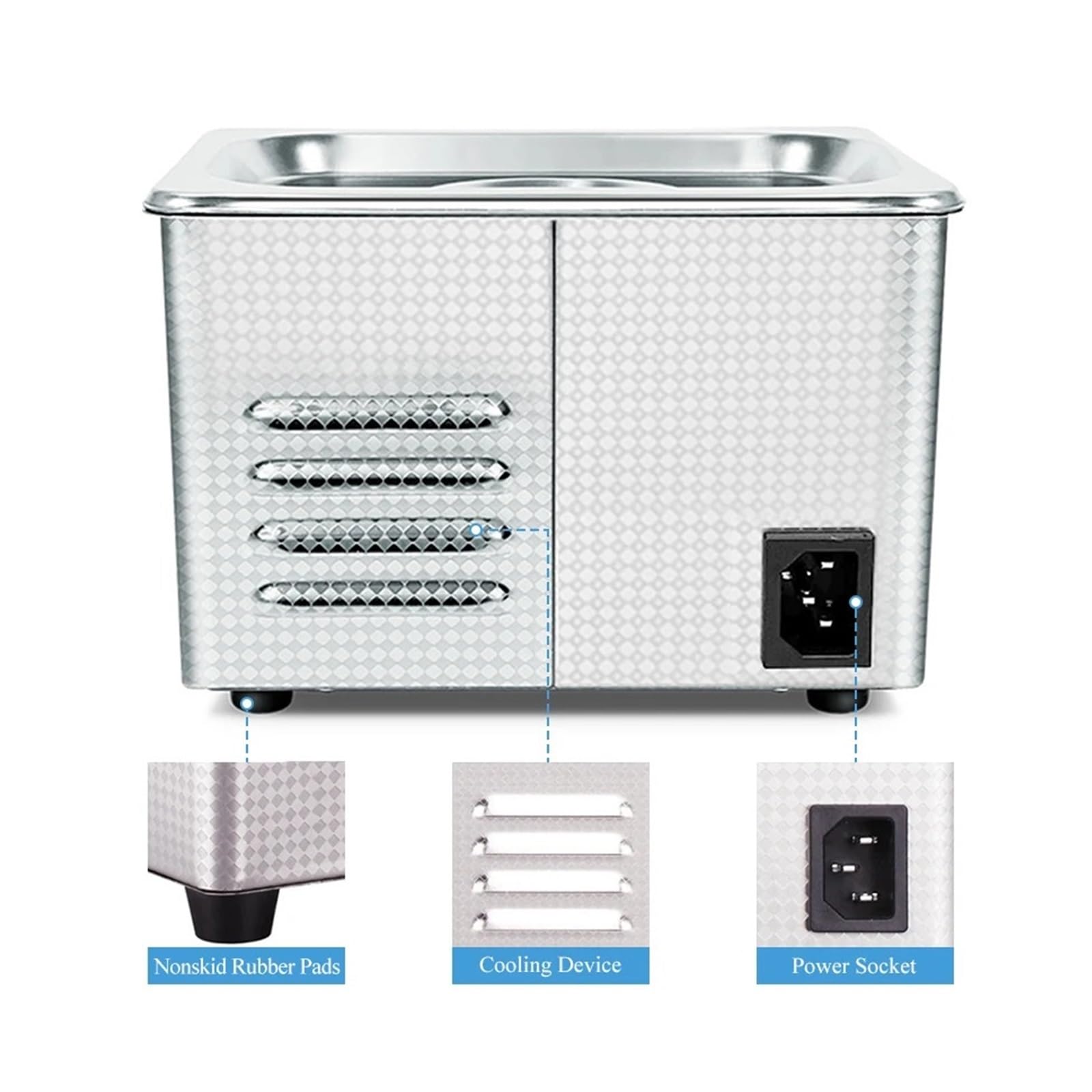 Limpiador Ultrasónico Digital De 0,8 L For Baño, Tanque SUS304, Desengrasante De Óxido Y Aceite, Boquilla De Combustible, Joyería, Anillo, Collar, Limpieza Por Ultrasonidos Dental Amplia AplicacióN