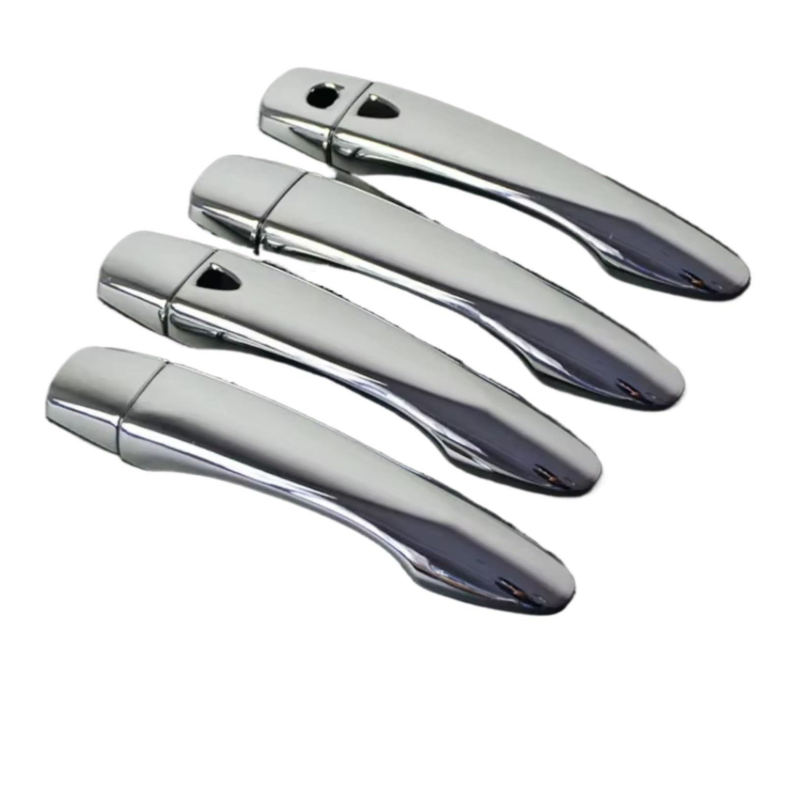 Iukmr Silver 2 Buttons For Nissan For Qashqai J11 2014-2020 Carbon Fiber Chrome Car Door Handle Cover Trim Styling Accessories Car Outer Door Handle(Silver 2 Buttons)