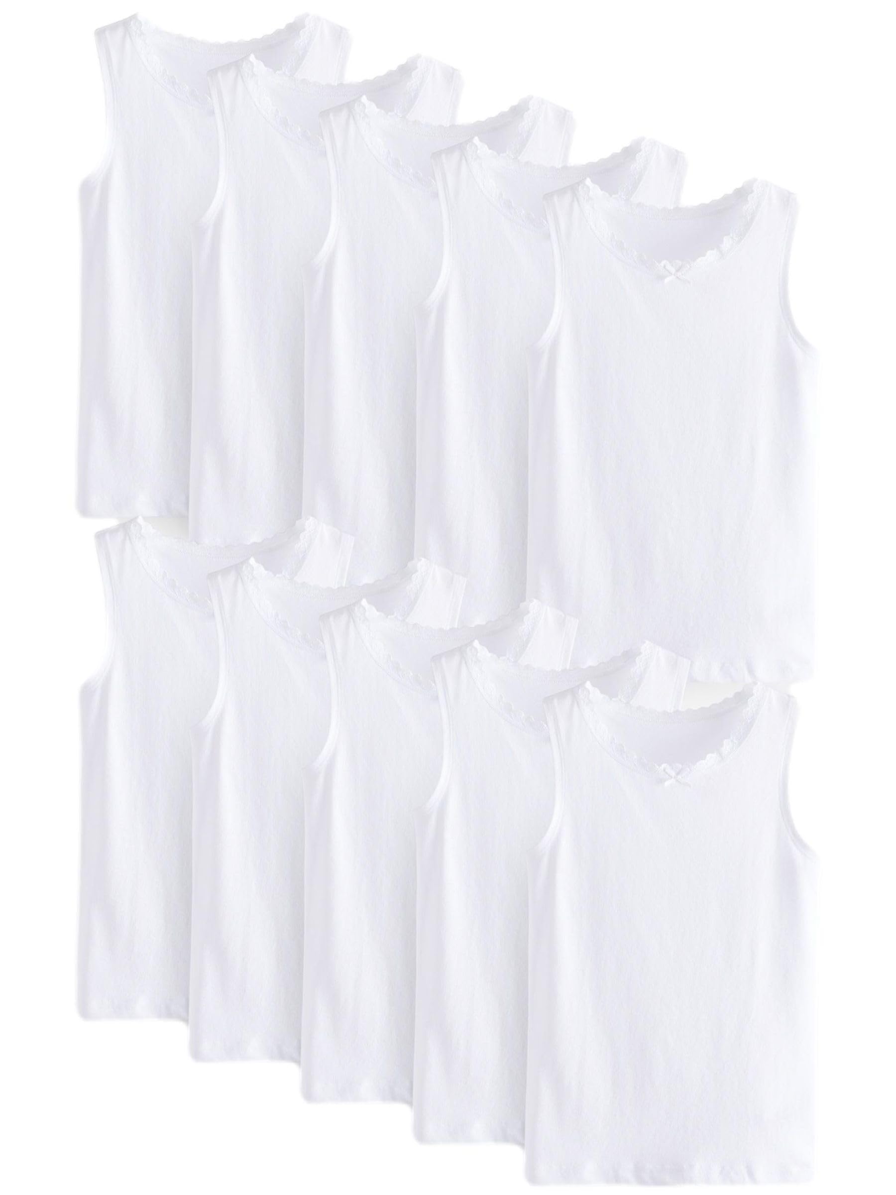 NEXT Mädchen Trägertops mit Spitzenbesatz, 10er-Pack