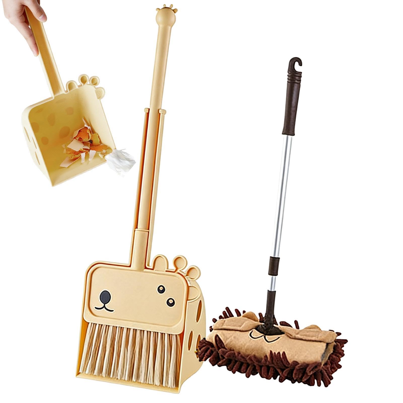 Pequeño Set de Escoba y Recogedor | Juego Realista e Interactivo de Limpiador,Juguetes de limpieza infantiles - Para Niños, Niñas, Adolescentes, Adultos, Hogar, Dormitorio, Cocina, Navidad, Cumpleaños