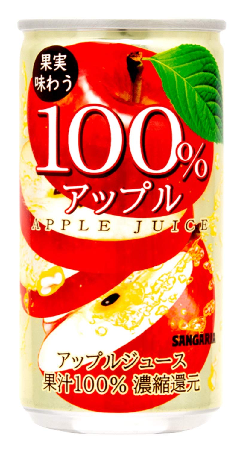 サンガリア 果実味わう 100% アップルジュース 190g ×30本
