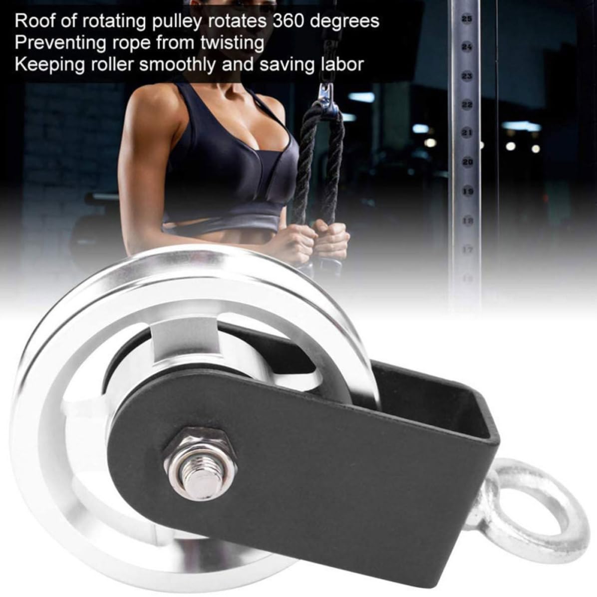 ifundom 2 Sätze Geräuscharme Seilrolle aus Aluminiumlegierung mit Federklappe Starke Konstruktion Einfaches Befestigen für Fitnessgeräte Indoor und Outdoor