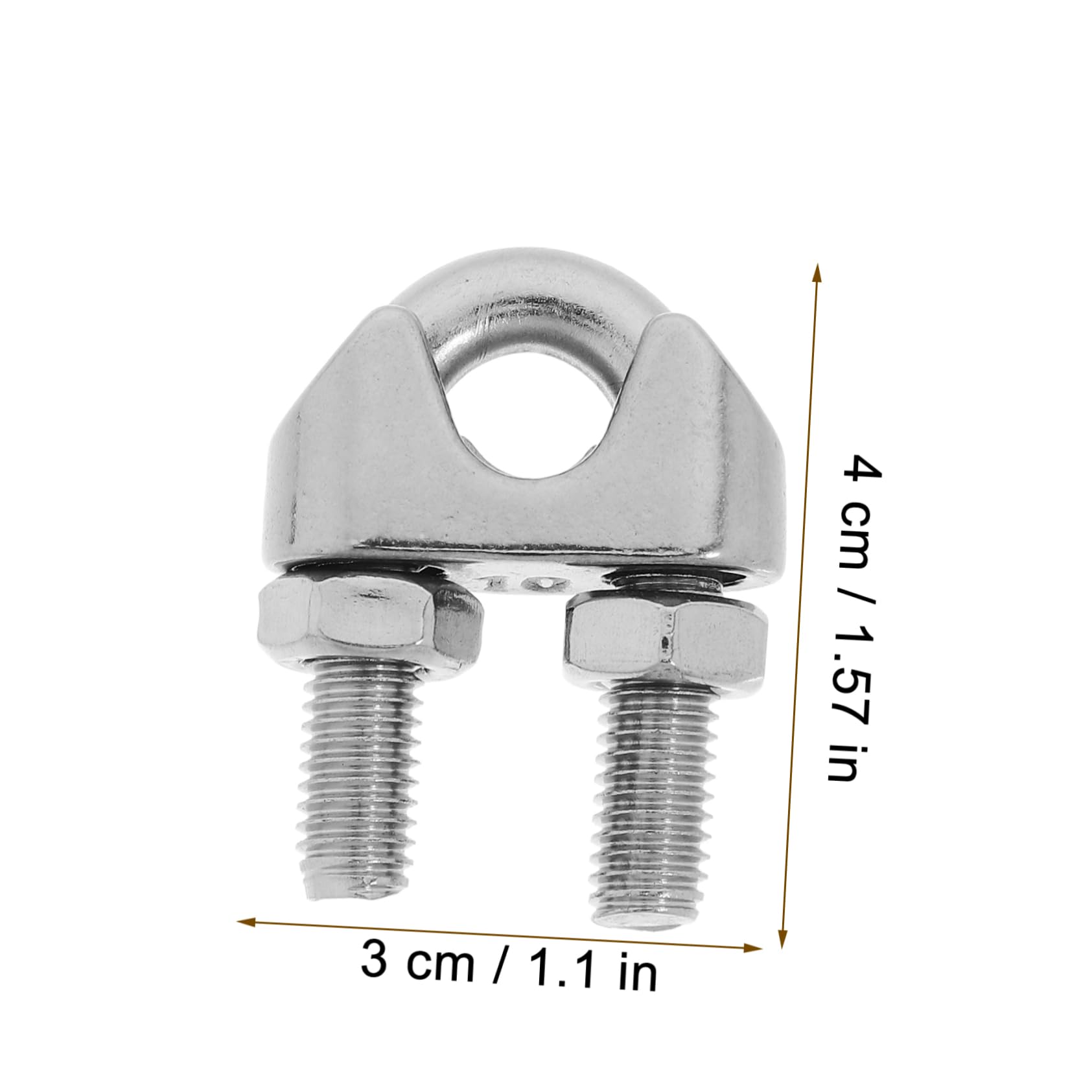 PRETYZOOM 6pcs Stainless Steel Cable Clips M10 3/8 Wire Rope Clamp for Steel Wire Cable Fastening