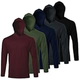 Men UPF 50+ Sun Protection Hoodie Long Sleeve T Shirts Pack Quick Dry Shirt for Athletic Running Activewear Workout