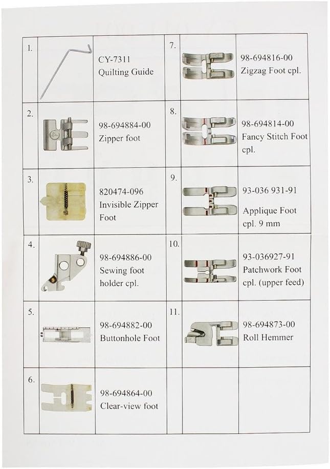 Kit de Pies para Máquina de Coser Pfaff - 12 Piezas miniatura 7