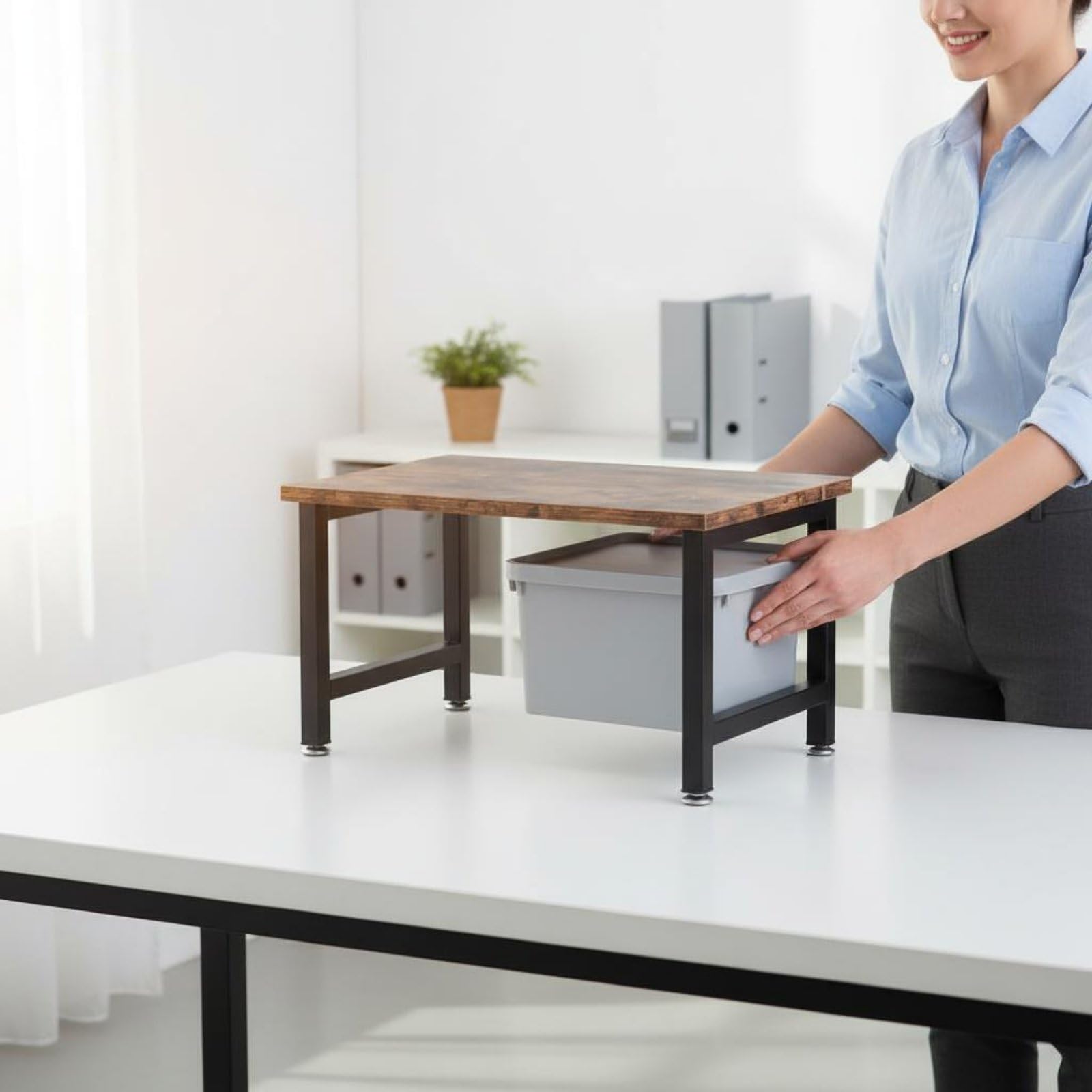 KESOTO Ripiano Stampante Ufficio Supporto Stampante Mensola Organizer Porta Dispositivo Struttura Stabile Portata Elevata con Ripiano Inferiore Salvaspazio Adatto per Studio Lavoro Casa