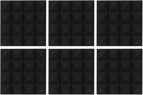 Miniatura 1 de 6 paneles acústicos de espuma insonorizada, diseño piramidal, de alta densidad y resistentes al fuego, para estudio de recodificación de oficina en