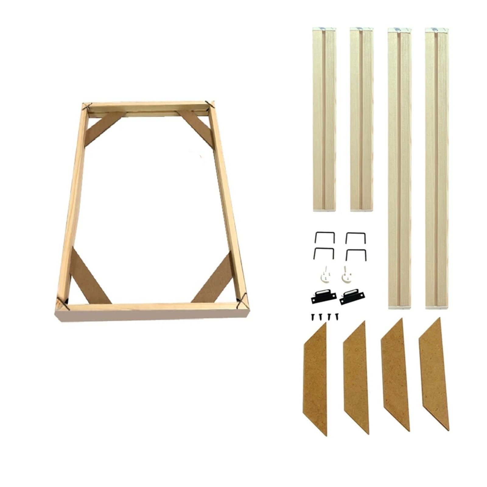 photo frame kits Wooden Pictures Frame For Wall Canvas Diamond Painting Large Size DIY Picture and Poster Pine Composite Decor for crafts party school projects(Height 35cm,Width 75cm)